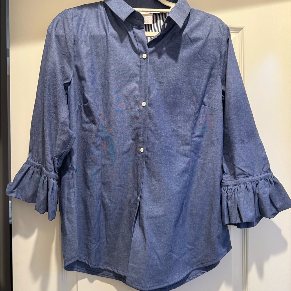 Gretchen Scott Chambray Priss blouse